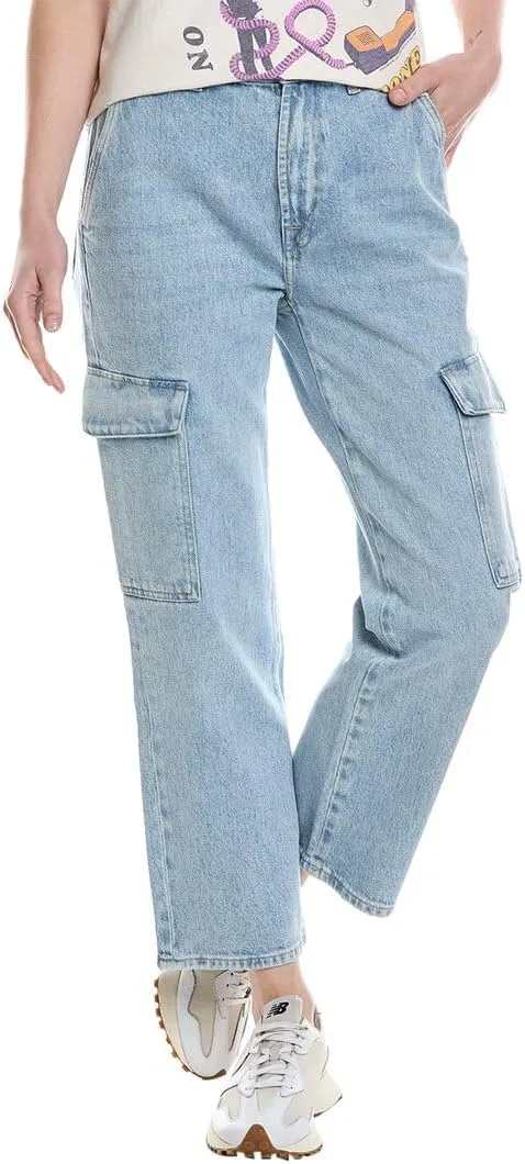 7 For All Mankind Women's Logan Cargo Jeans in Airwave
