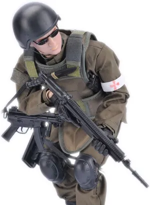 7Buy 12in Action Figures Toy 1:6 Stand Bendable Soldier Model Toy (Medic)