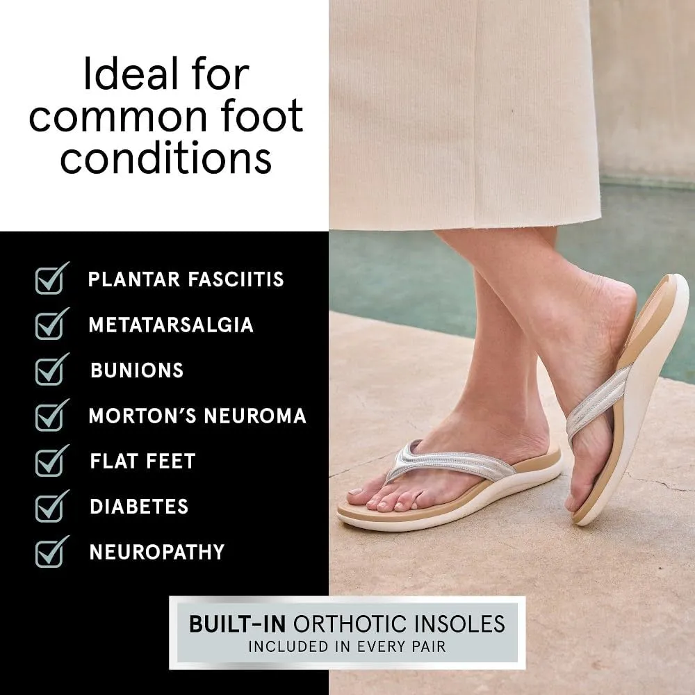 ABEO Laguna Thin Strap Flip Flops For Women | Orthopedic Sandals with Arch Support | Plantar Fasciitis Relief Sandals | Built-In Orthotic Insole For Foot Pain