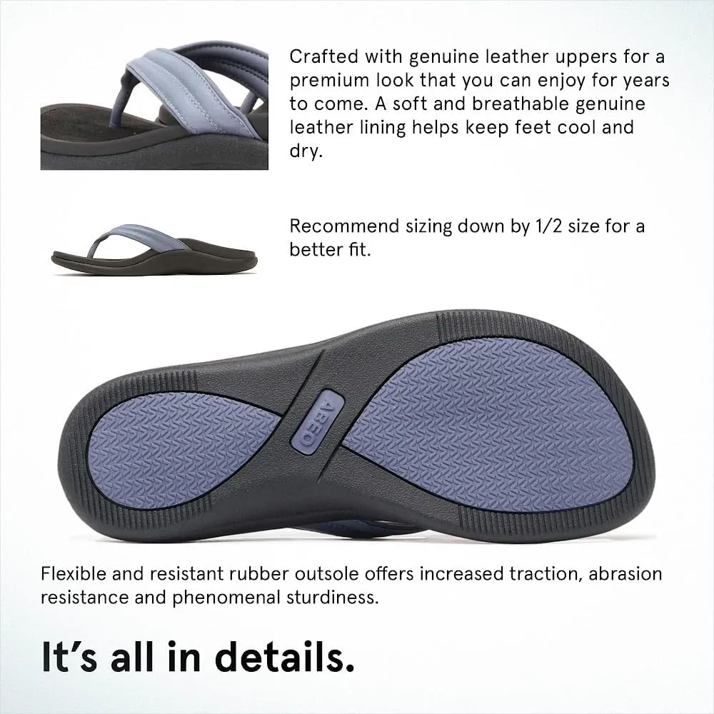 ABEO Laguna Thin Strap Flip Flops For Women | Orthopedic Sandals with Arch Support | Plantar Fasciitis Relief Sandals | Built-In Orthotic Insole For Foot Pain