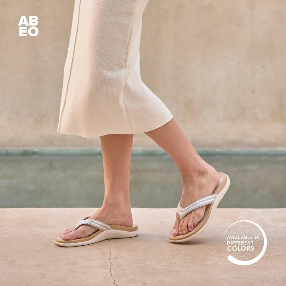 ABEO Laguna Thin Strap Flip Flops For Women | Orthopedic Sandals with Arch Support | Plantar Fasciitis Relief Sandals | Built-In Orthotic Insole For Foot Pain