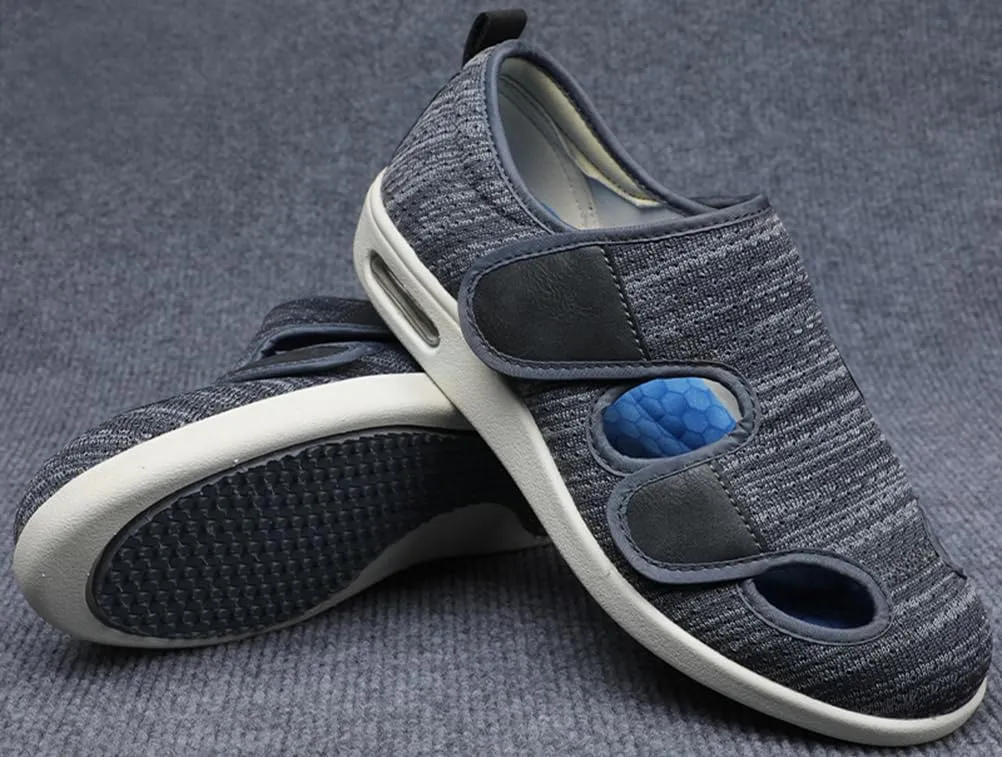 ACE SHOCK Men’s Diabetic Shoes Wide Width Elderly Summer Walking Shoes Adjustable Closure Breathable Air Cushion Sandals for Plantar Fasciitis Bunions Swollen Feet