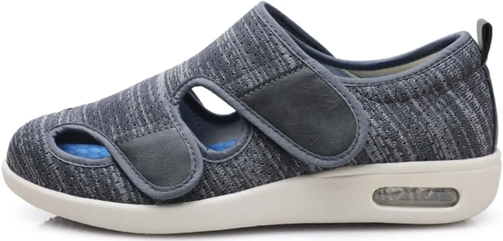 ACE SHOCK Men’s Diabetic Shoes Wide Width Elderly Summer Walking Shoes Adjustable Closure Breathable Air Cushion Sandals for Plantar Fasciitis Bunions Swollen Feet