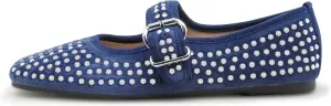 ADAMUMU Rhinestone Flats for Women Sparkly Crystals Ballerina Shoes Crystals Sparkly Mary Jane Flats Round Toe Buckle Strap Design Comfortable and Non Slip Sole Flat for Daily Wear and Work