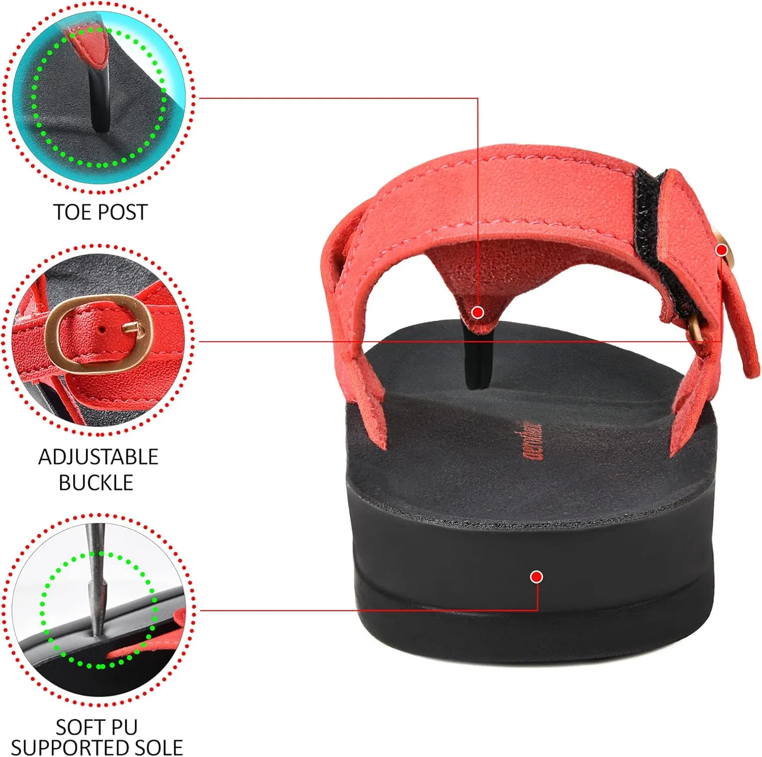 AEROTHOTIC Women's Coral Arch Support Back Strap Sandals