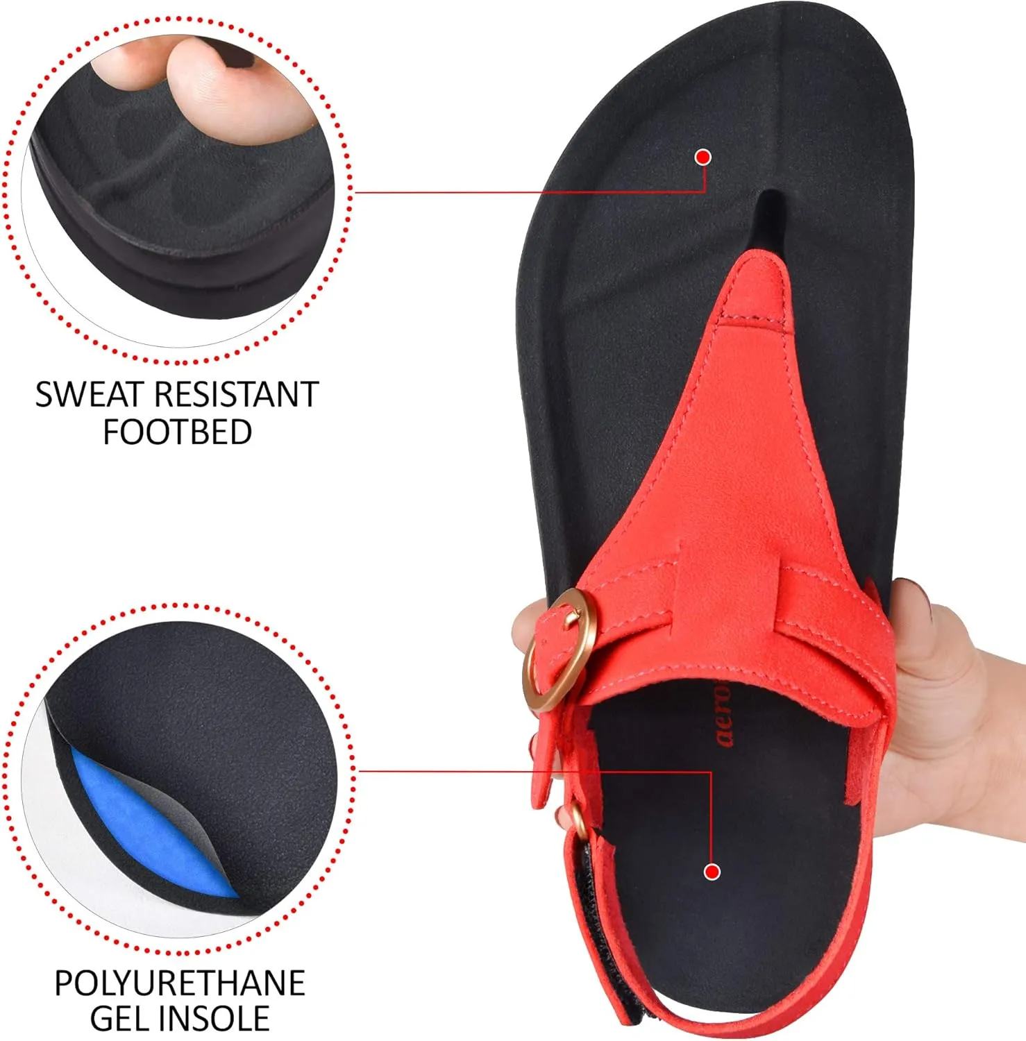 AEROTHOTIC Women's Coral Arch Support Back Strap Sandals