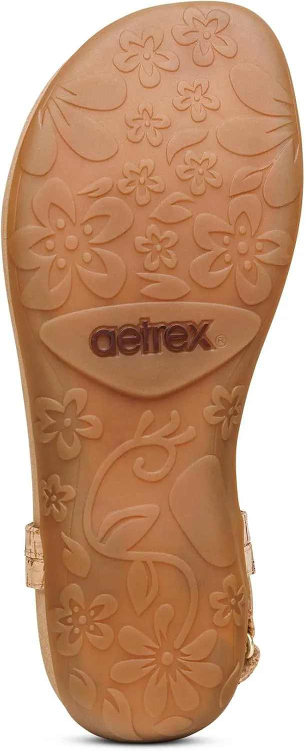 Aetrex Jane Casual Orthopedic Thong Sandals for Women - Adjustable Ankle Strap Memory Foam Womens Sandals with Arch Support