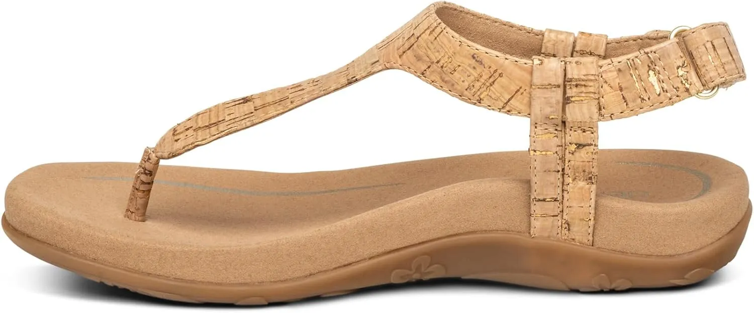 Aetrex Jane Casual Orthopedic Thong Sandals for Women - Adjustable Ankle Strap Memory Foam Womens Sandals with Arch Support
