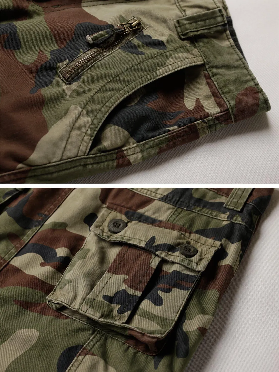 AKARMY Women's Cotton Casual Work Pants Camouflage Cargo Pants Parachute Pants for Women with Pockets
