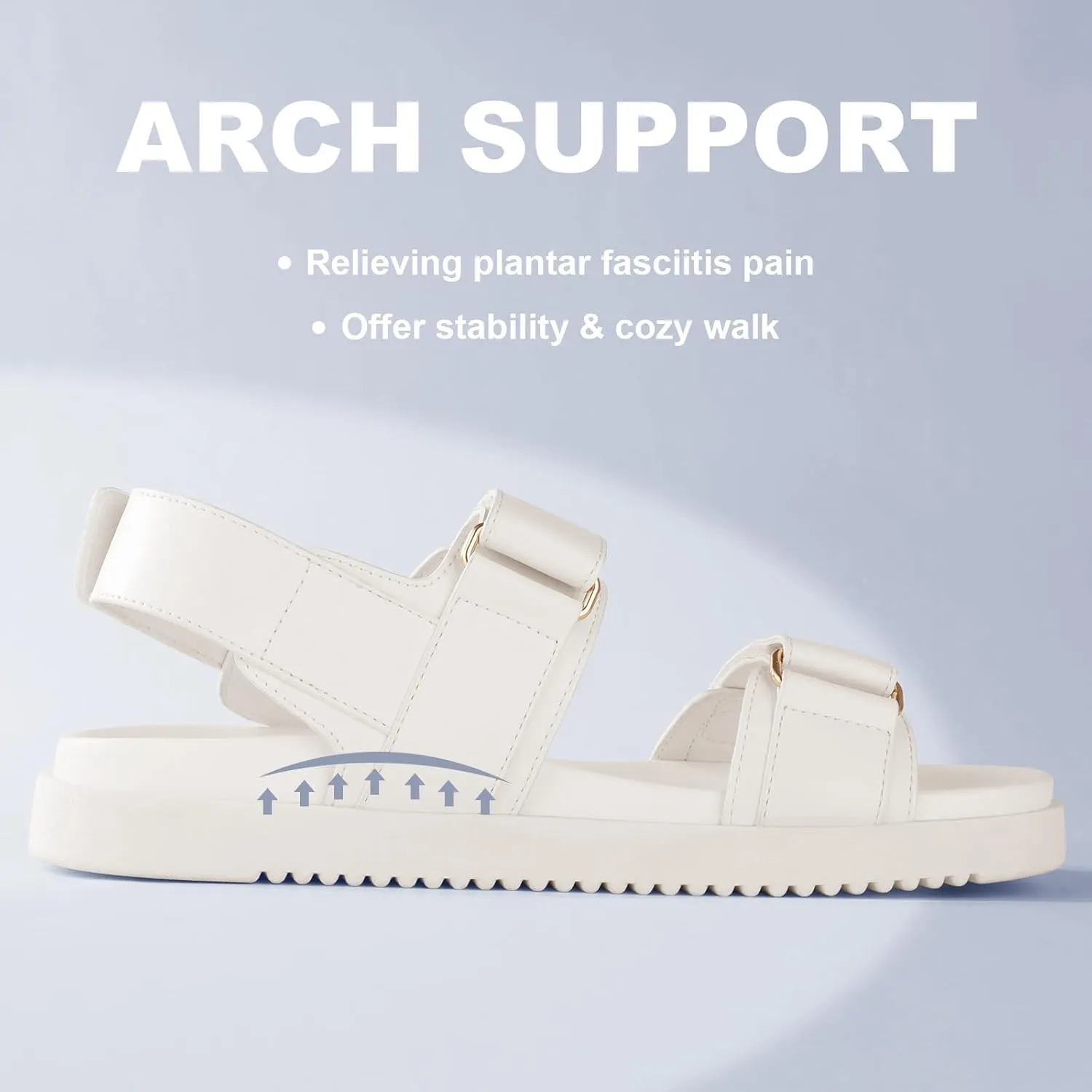 Ankis Black White Beige Nude Women's Flat Sandals Comfort Adjustable Front Strap and with a Back Strap Women Summer Sandals