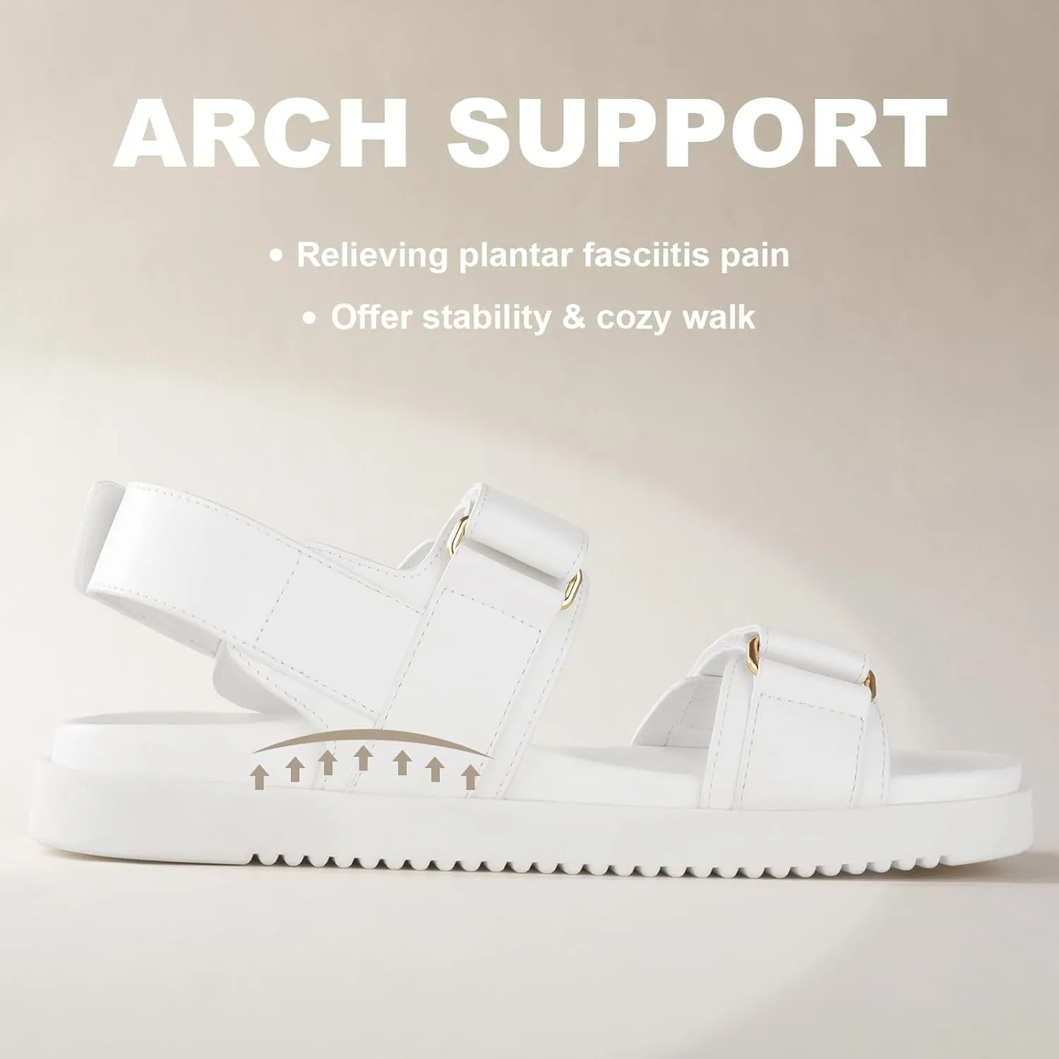 Ankis Black White Beige Nude Women's Flat Sandals Comfort Adjustable Front Strap and with a Back Strap Women Summer Sandals