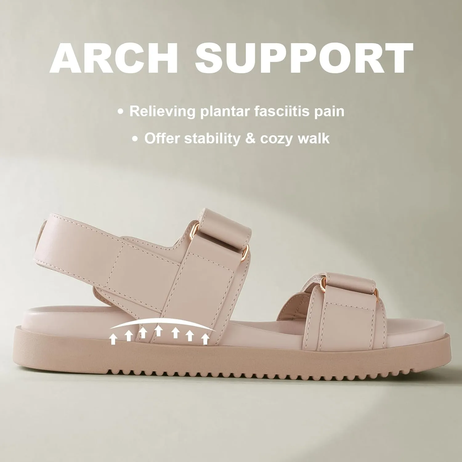 Ankis Black White Beige Nude Women's Flat Sandals Comfort Adjustable Front Strap and with a Back Strap Women Summer Sandals