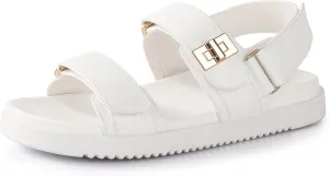 Ankis Black White Beige Nude Women's Flat Sandals Comfort Adjustable Front Strap and with a Back Strap Women Summer Sandals