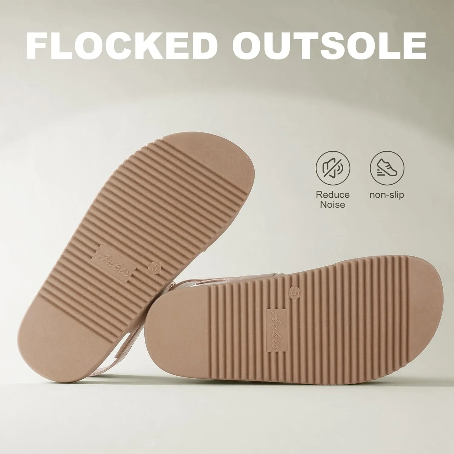 Ankis Black White Beige Nude Women's Flat Sandals Comfort Adjustable Front Strap and with a Back Strap Women Summer Sandals