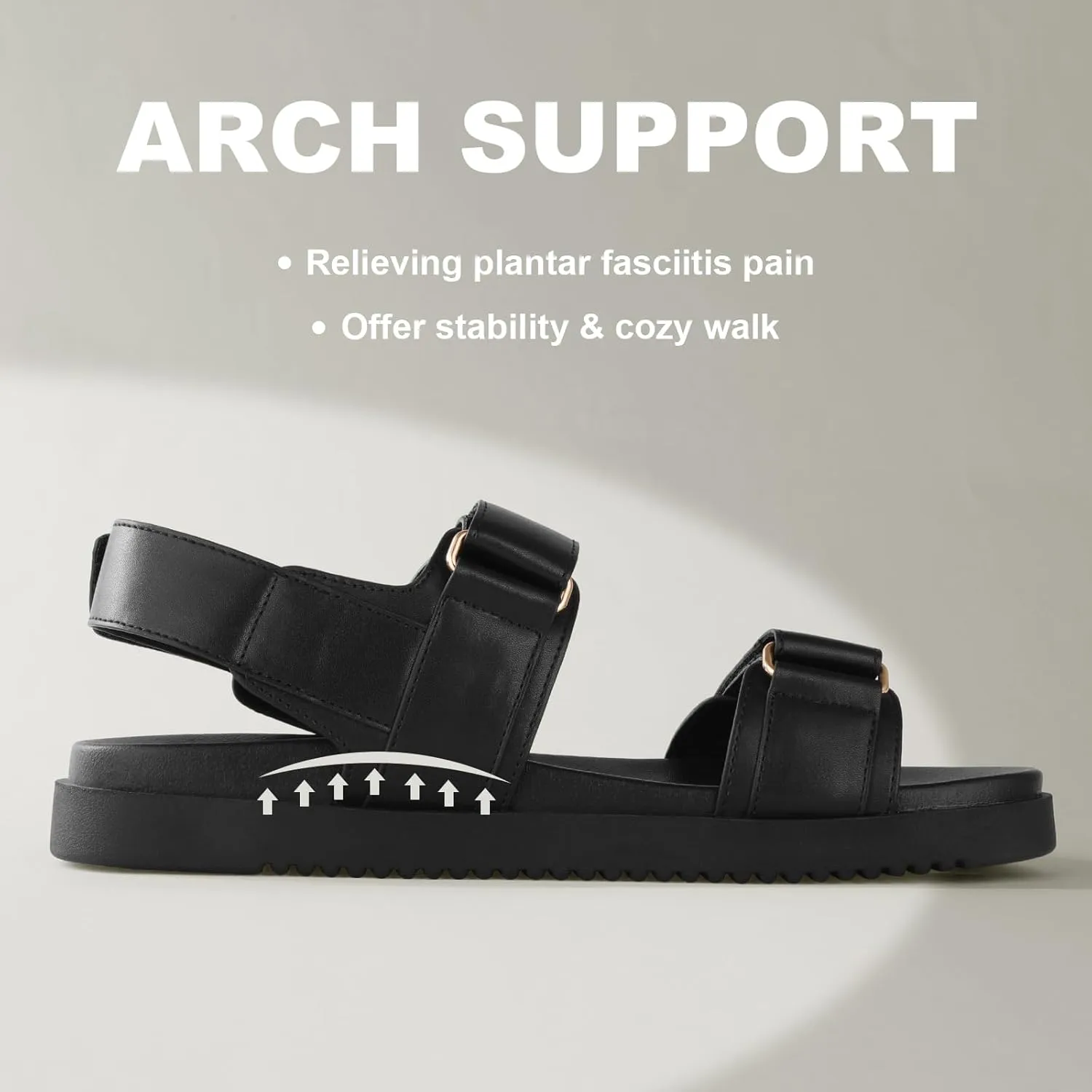 Ankis Black White Beige Nude Women's Flat Sandals Comfort Adjustable Front Strap and with a Back Strap Women Summer Sandals