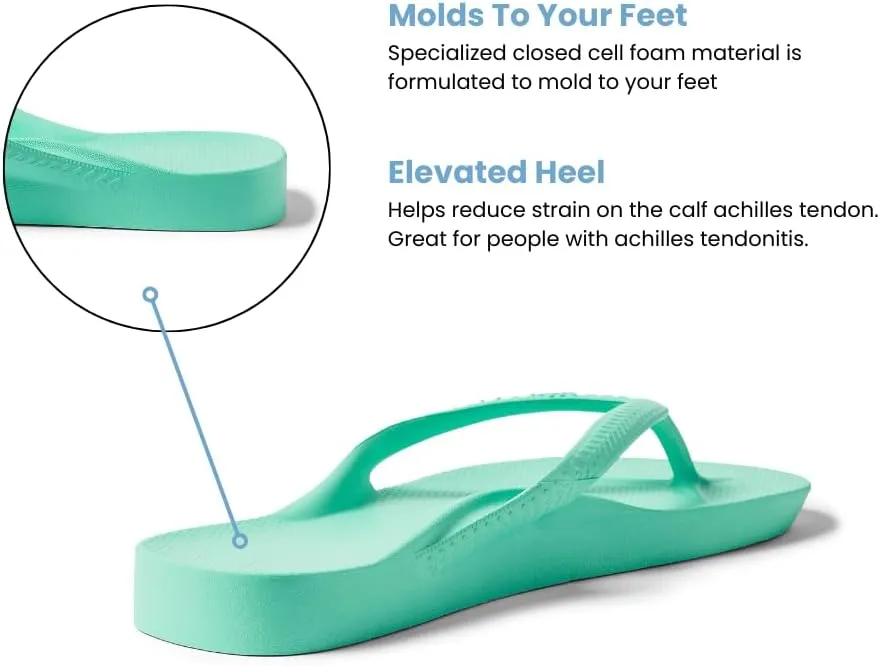 Archies Arch Support Flip Flops for Men & Women – Orthotic Sandals for Plantar Fasciitis Relief – Lightweight, Cushioning, Shock-Absorbing Thong Sandals for Walking, Foot Pain & All-Day Comfort