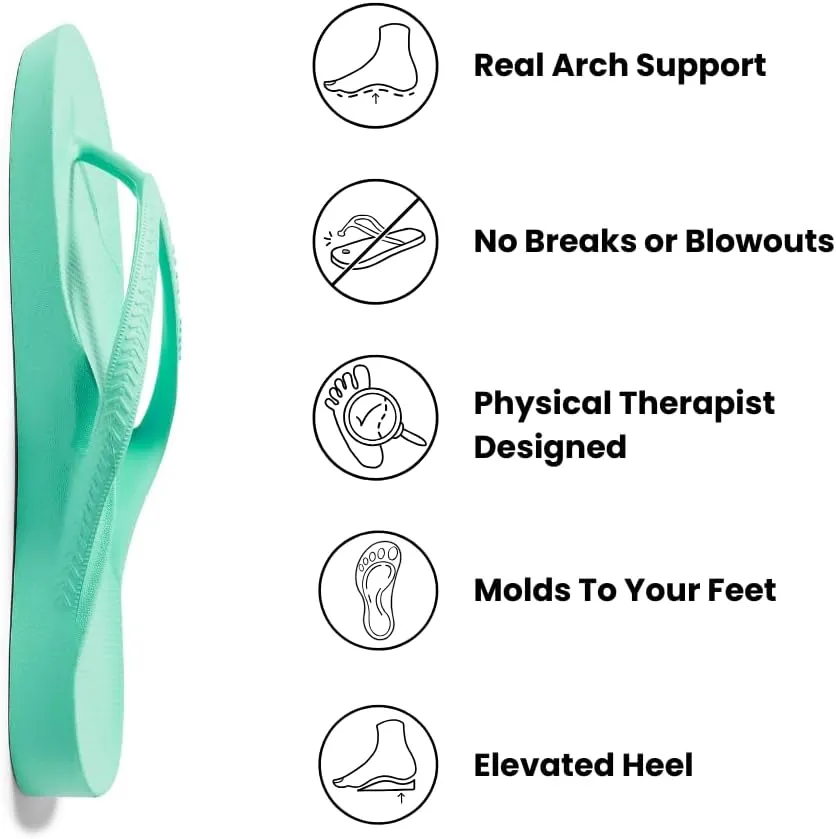 Archies Arch Support Flip Flops for Men & Women – Orthotic Sandals for Plantar Fasciitis Relief – Lightweight, Cushioning, Shock-Absorbing Thong Sandals for Walking, Foot Pain & All-Day Comfort