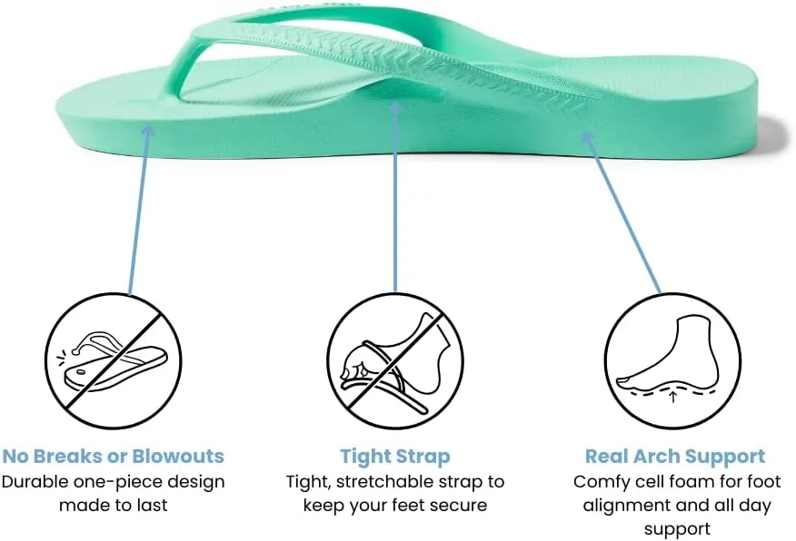 Archies Arch Support Flip Flops for Men & Women – Orthotic Sandals for Plantar Fasciitis Relief – Lightweight, Cushioning, Shock-Absorbing Thong Sandals for Walking, Foot Pain & All-Day Comfort