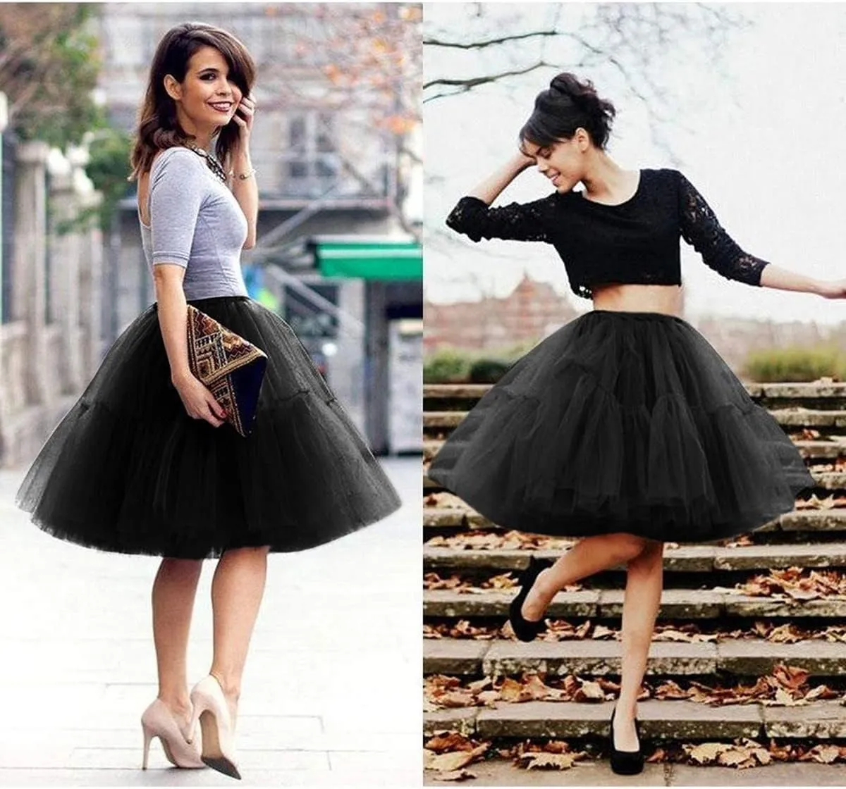 BABYONLINE D.R.E.S.S. Women Tutu Skirt Knee Tulle Skirt Petticoat Skirts Crinoline Rockabilly Tutu Skirt Slip