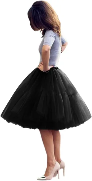 BABYONLINE D.R.E.S.S. Women Tutu Skirt Knee Tulle Skirt Petticoat Skirts Crinoline Rockabilly Tutu Skirt Slip