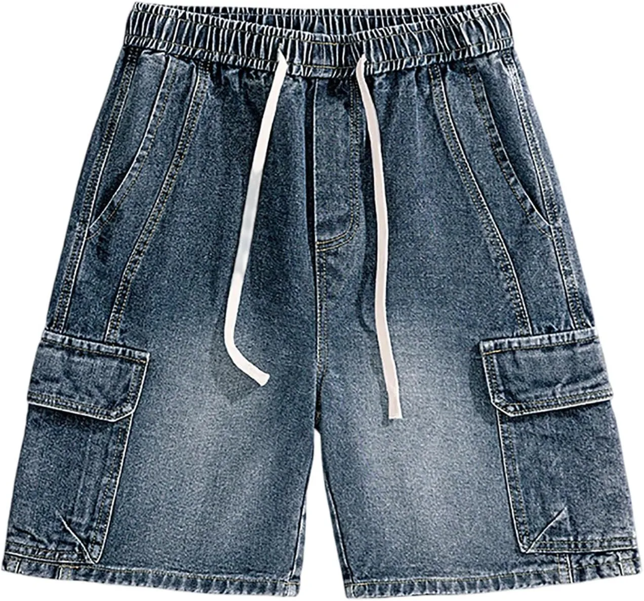 Baggy Jean Shorts for Men Jorts Casual Loose Fit Mid Denim Shorts Skateboard Hip Hop 2025 Trendy Streetwear