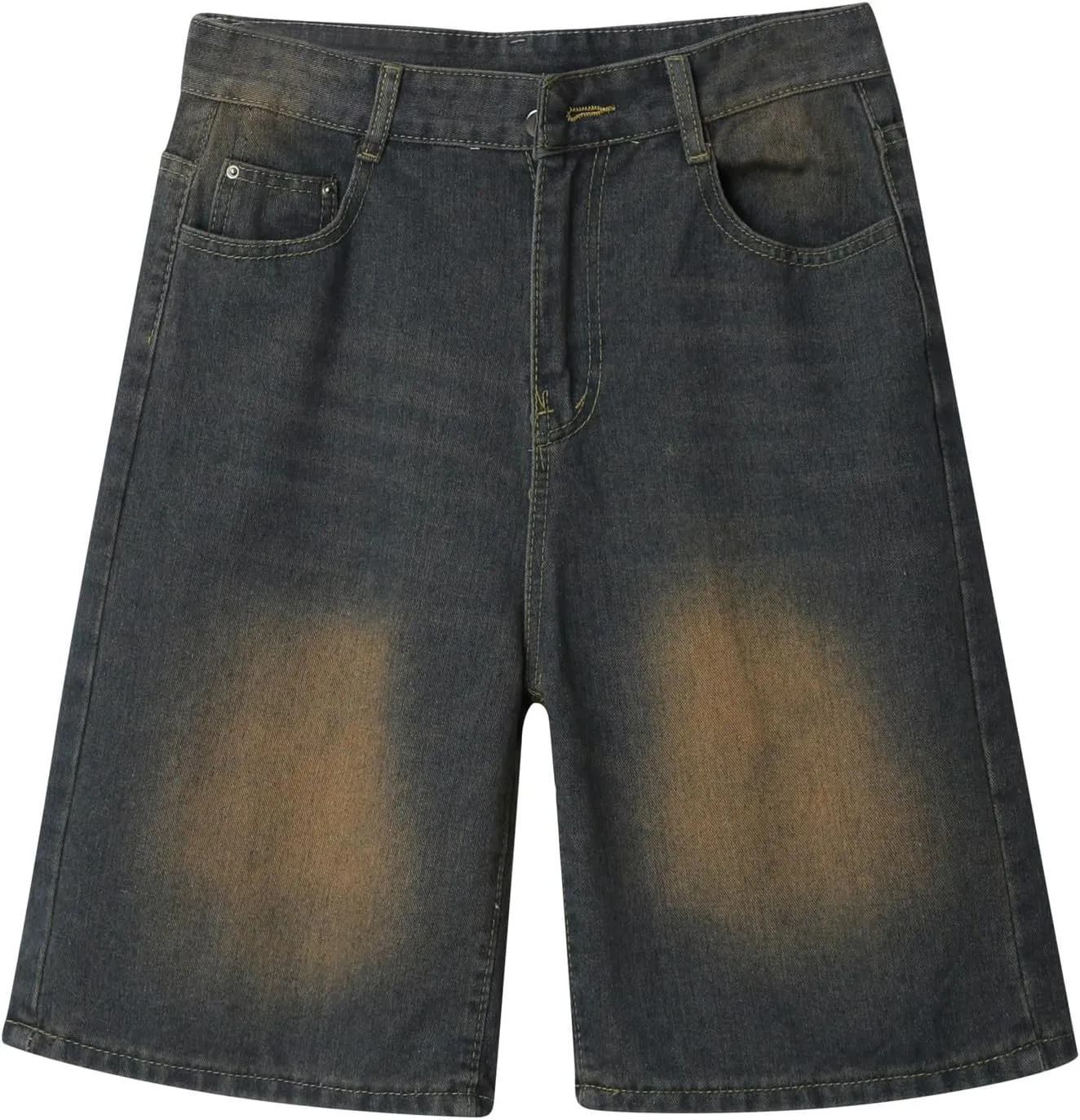 Baggy Jean Shorts for Men Jorts Casual Loose Fit Mid Denim Shorts Skateboard Hip Hop 2025 Trendy Streetwear
