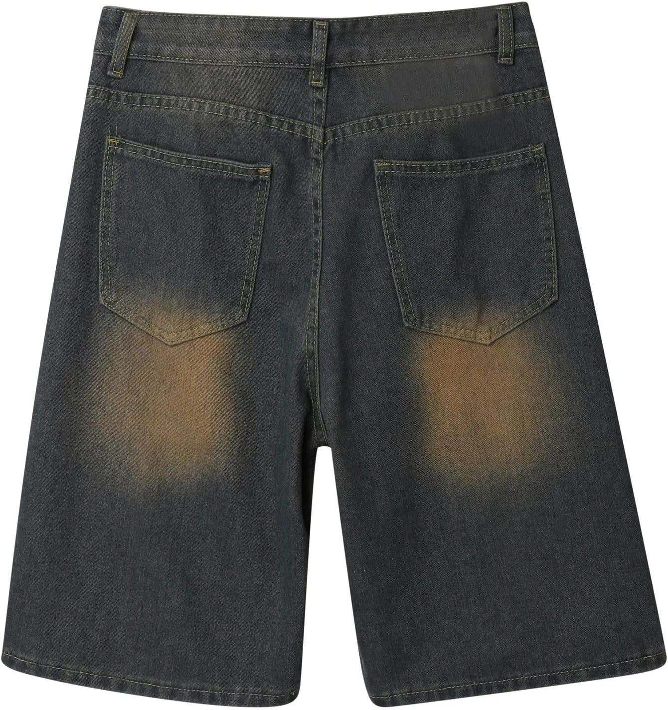 Baggy Jean Shorts for Men Summer Casual Loose Fit Y2K Hip Hop Skateboard Denim Shorts with Pockets