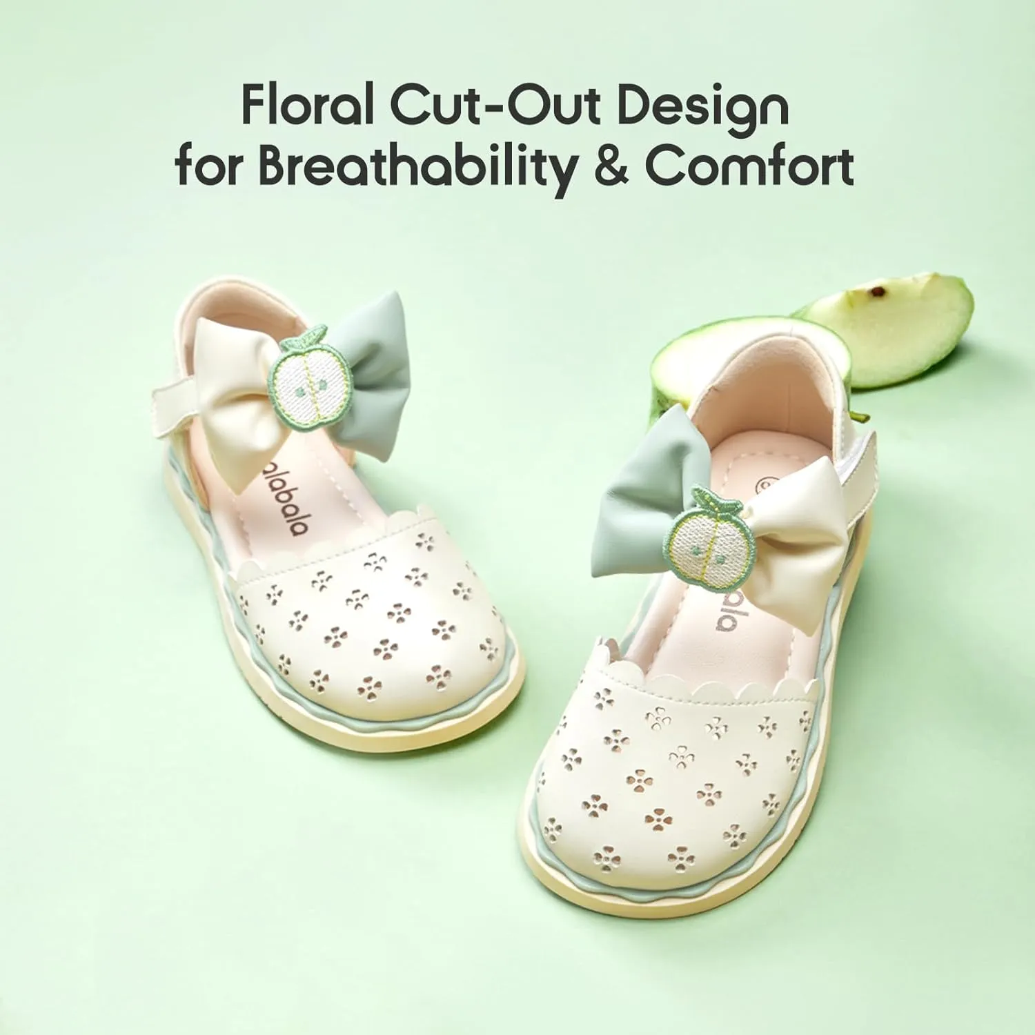 Balabala Toddler Girls Flats Sandals Bow Little Girls Princess Dress Shoes for School Party Wedding