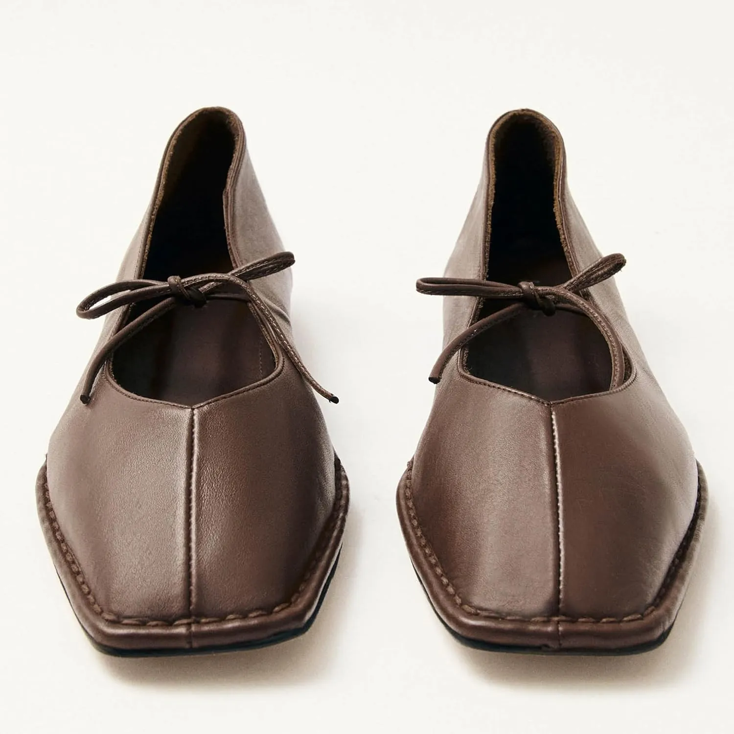 Ballet Flats for Women Lace Up Square Toe Mary Jane Flats Cute Bow Mesh Ballerina Flat Shoes