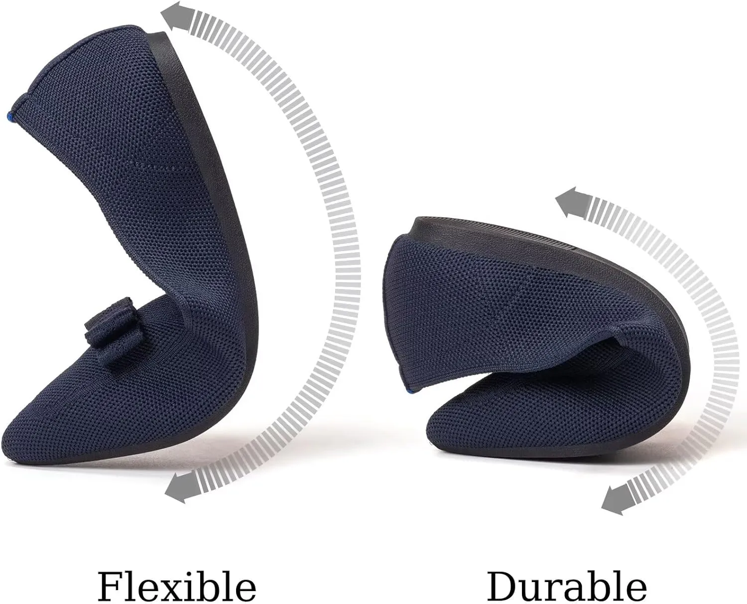 BEJINASH Women's Loafer Flats Casual Knit Fabric Lightweight Dressy Shoes Washable Elegant Pointed-Toe lace-up Bow Shoes Comfortable Ballet Shoes for Women Perfect for Daily
