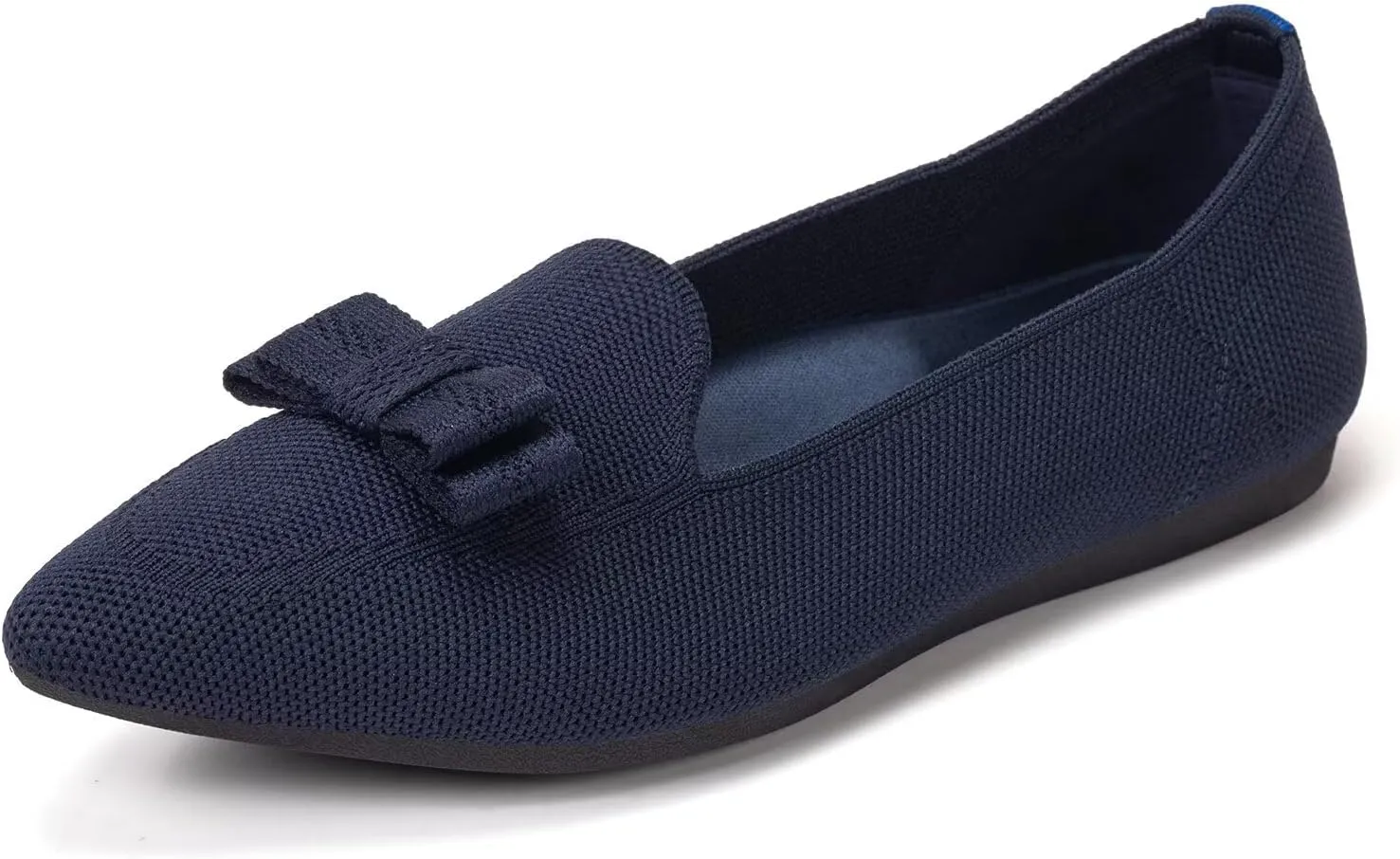 BEJINASH Women's Loafer Flats Casual Knit Fabric Lightweight Dressy Shoes Washable Elegant Pointed-Toe lace-up Bow Shoes Comfortable Ballet Shoes for Women Perfect for Daily