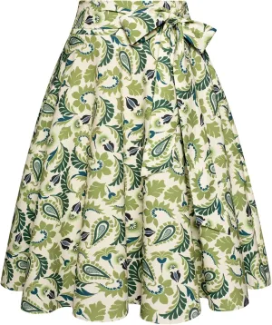 Belle Poque Women's High Waist A-Line Pockets Skirt Skater Flared Midi Skirt Vinage Skirt