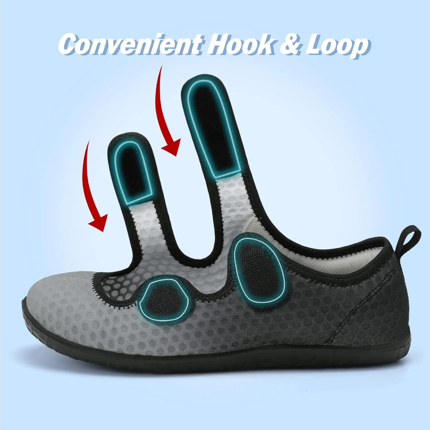 Besroad Womens Mens Lightweight Walking Shoes Adjustable Wide Diabetic Slippers Non-slip Sneakers Sandals