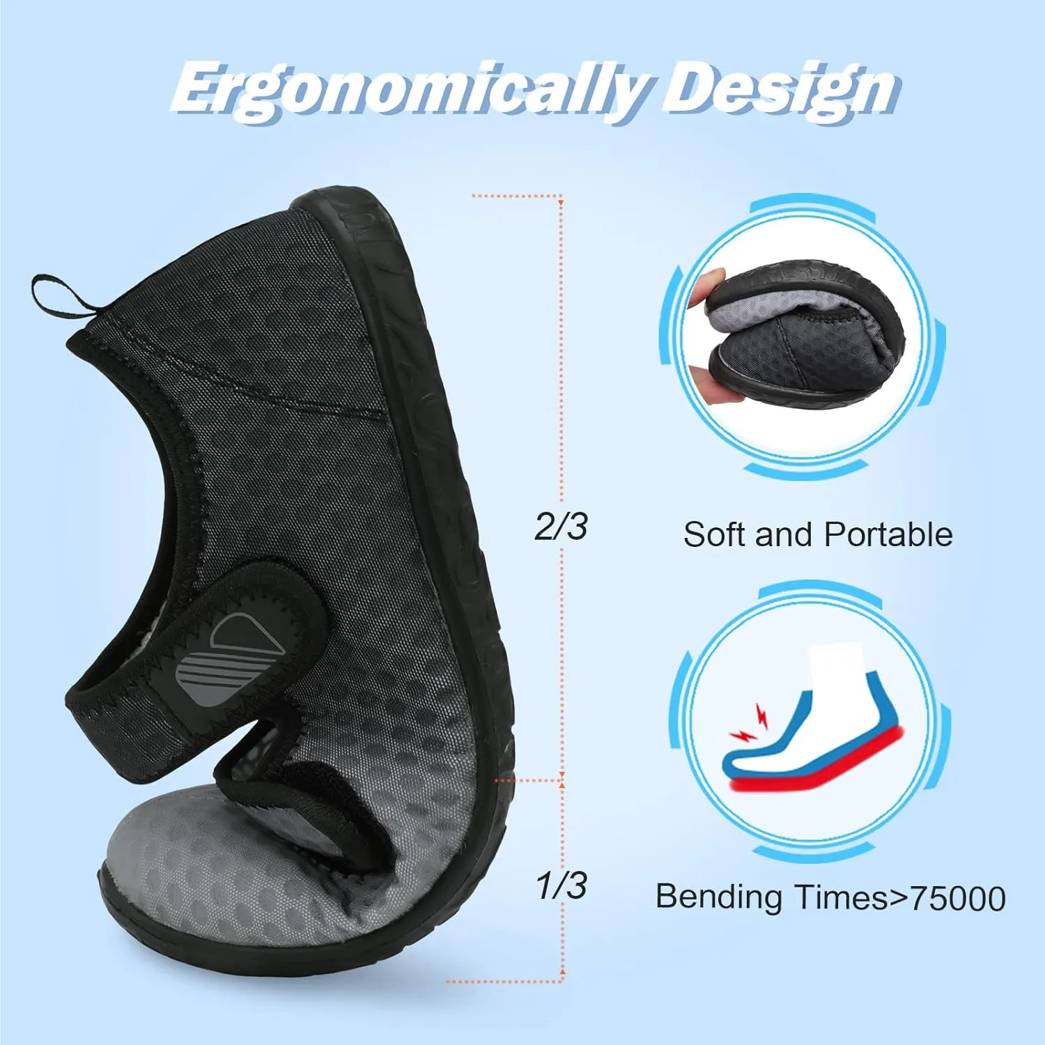 Besroad Womens Mens Lightweight Walking Shoes Adjustable Wide Diabetic Slippers Non-slip Sneakers Sandals