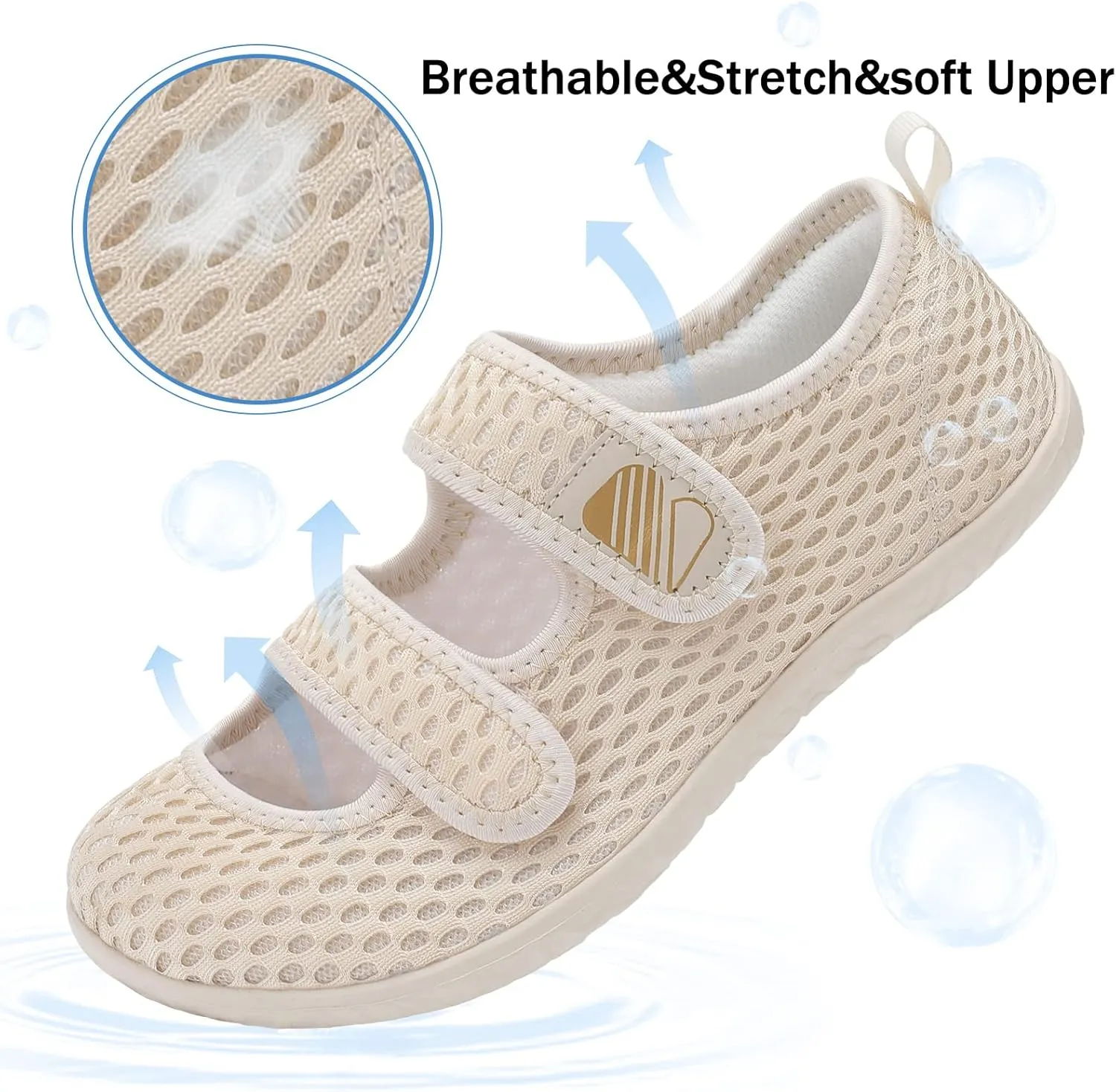 Besroad Womens Mens Lightweight Walking Shoes Adjustable Wide Diabetic Slippers Non-slip Sneakers Sandals