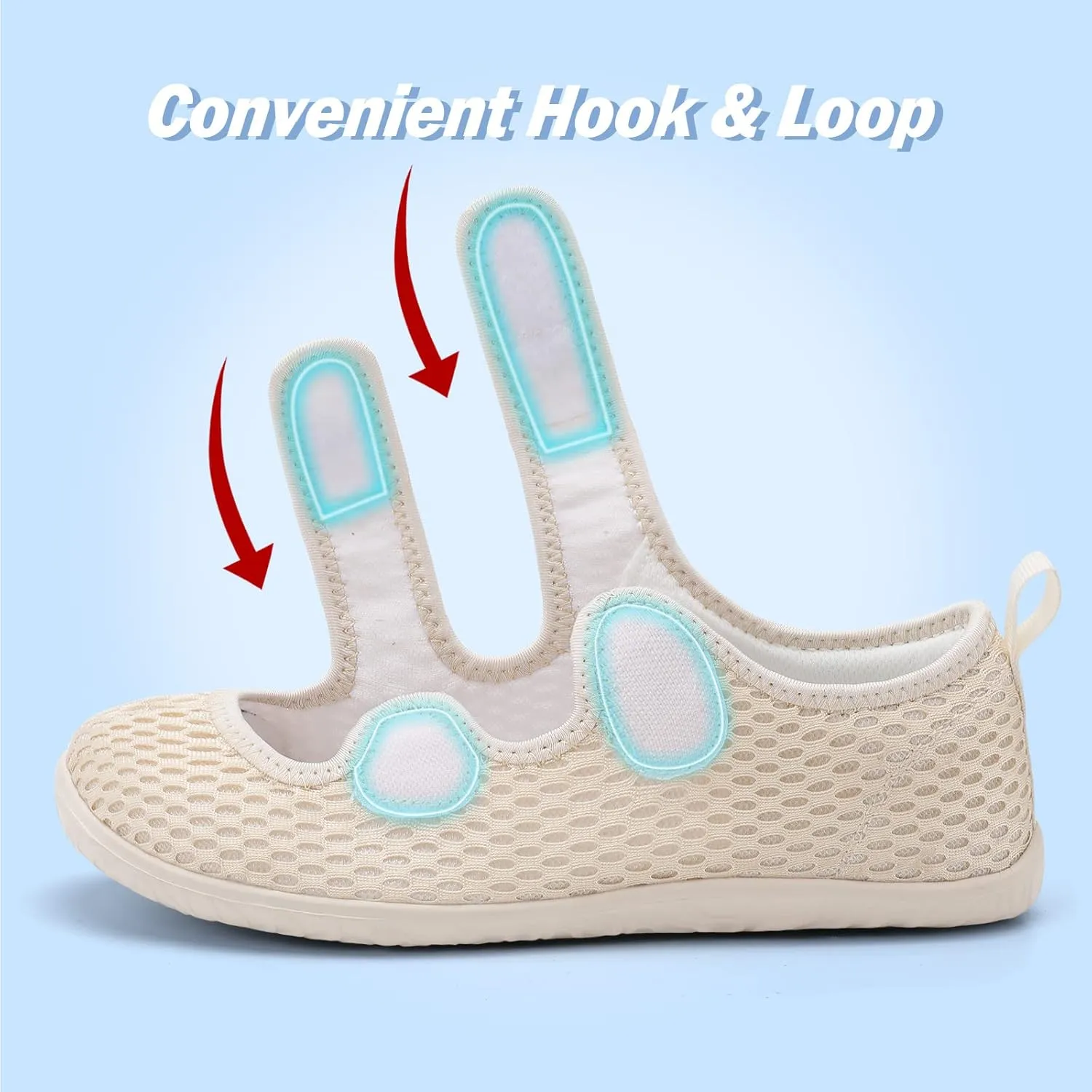 Besroad Womens Mens Lightweight Walking Shoes Adjustable Wide Diabetic Slippers Non-slip Sneakers Sandals