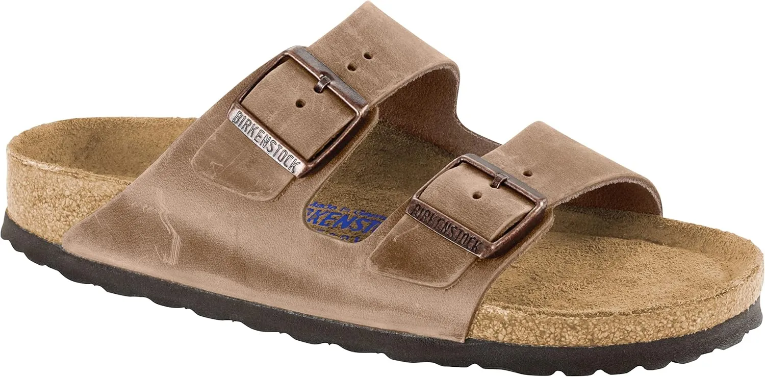 Birkenstock Men's Arizona Soft Footbed Open Toe Sandals, Brown Tabacco Brown Tabacco Brown, 7