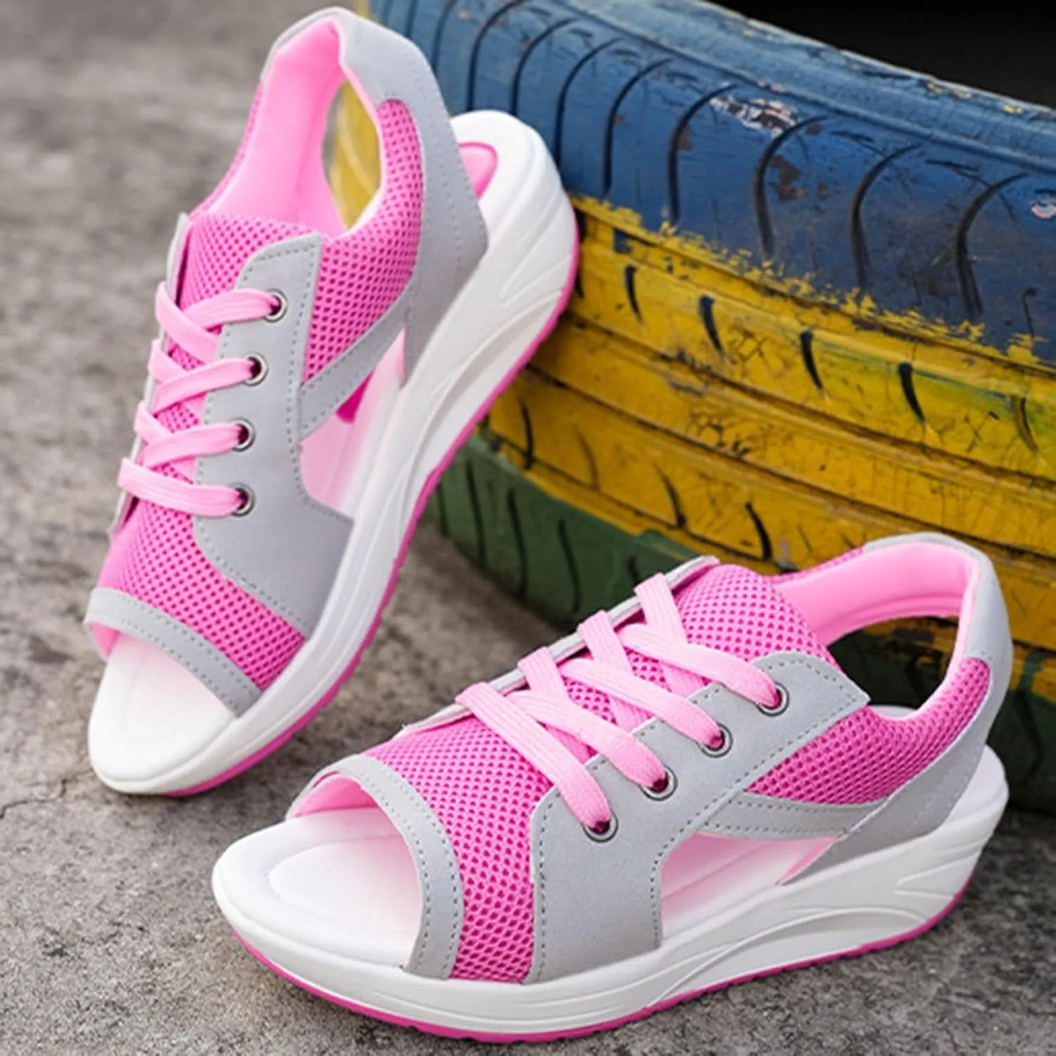 Black Open Toe Sandals for Women Mesh Comfy Orthopedic Sneakers Hollow Out Wide Width Sandal Running Sports Shoes