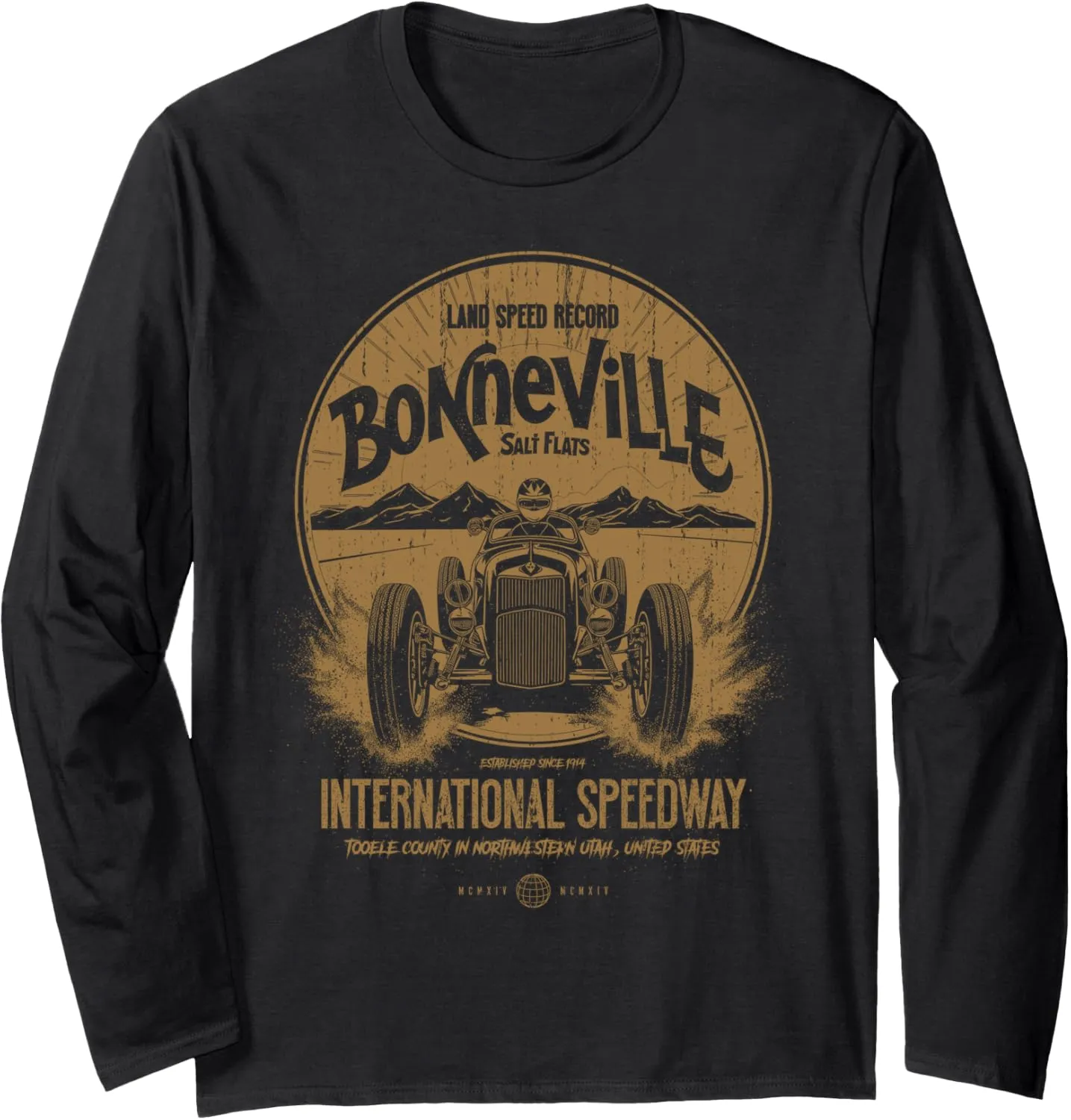 Bonneville Salt Flats Utah International Speedway Retro Long Sleeve T-Shirt