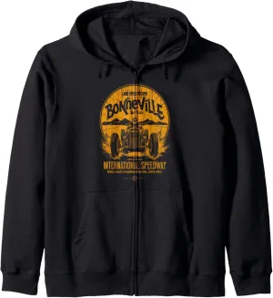 Bonneville Salt Flats Utah International Speedway Retro Zip Hoodie
