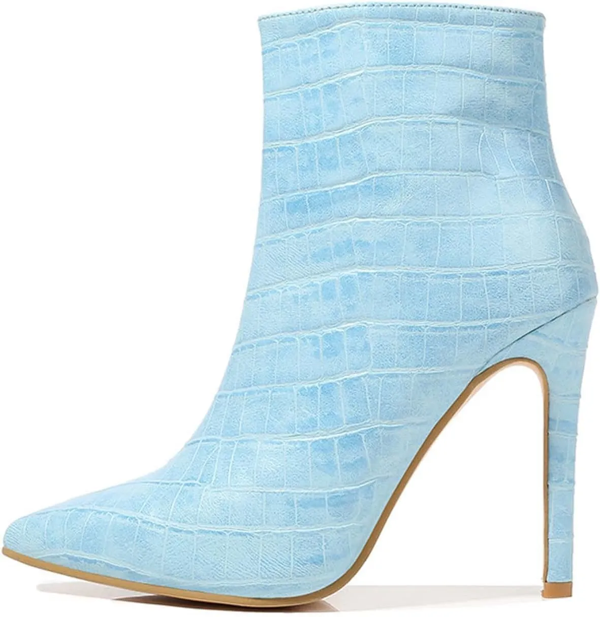 Boots for Women Ankle Booties 2022 Winter Fashion Casual Pointed Toe Plaid Side Zipper Stiletto High Heels Boots Solid Dressy Comfy Ladies Shoes