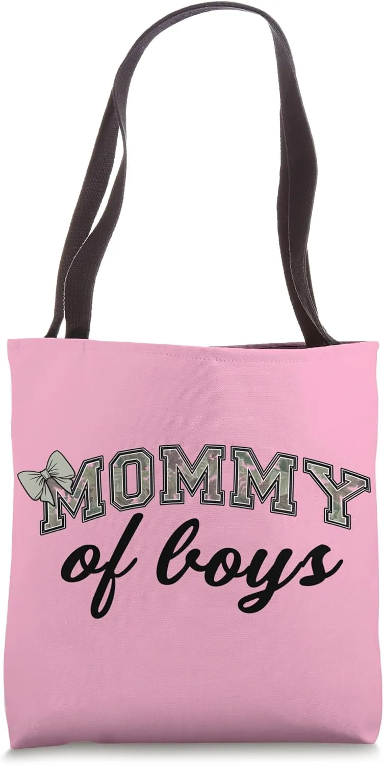 Boy Mommy Camouflage Camo Mama Graphic Mom Tote Bag