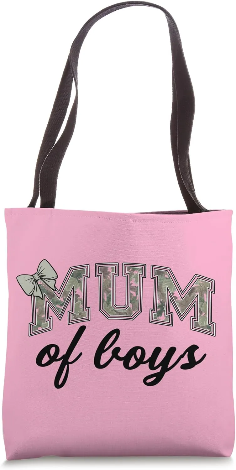 Boy Mum Camouflage Camo Mama Graphic Mom Tote Bag