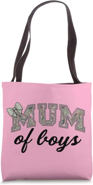 Boy Mum Camouflage Camo Mama Graphic Mom Tote Bag
