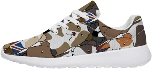 Bulldog Pattern Shoes Womens Mens Trail Running Shoes Tennis Walking Sneakers Lightweight Non-Slip Golf Shoes Gifts for Girls Boys