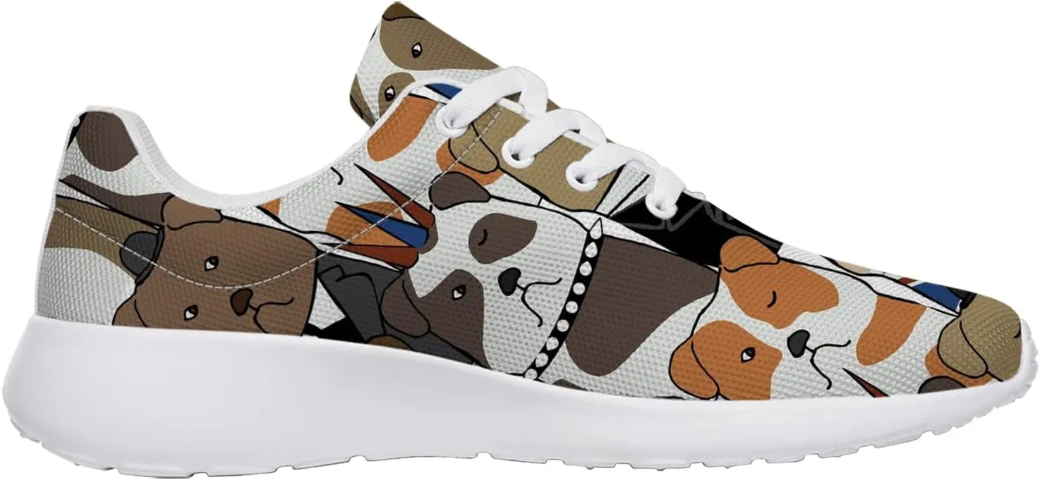 Bulldog Pattern Shoes Womens Mens Trail Running Shoes Tennis Walking Sneakers Lightweight Non-Slip Golf Shoes Gifts for Girls Boys