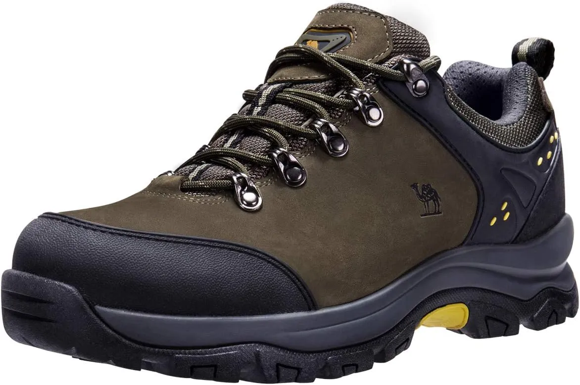 CAMEL CROWN Hiking Shoes Men Trekking Shoe Low Top Outdoor Walking Waterproof Leather Trail Sneakers