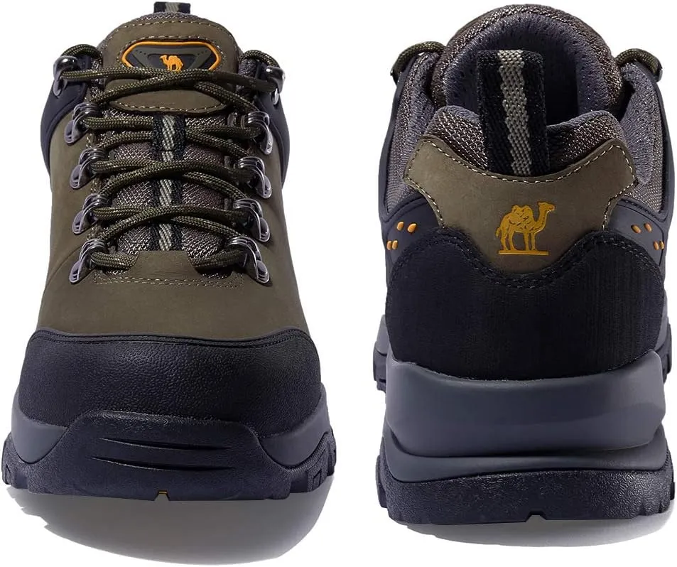 CAMEL CROWN Hiking Shoes Men Trekking Shoe Low Top Outdoor Walking Waterproof Leather Trail Sneakers