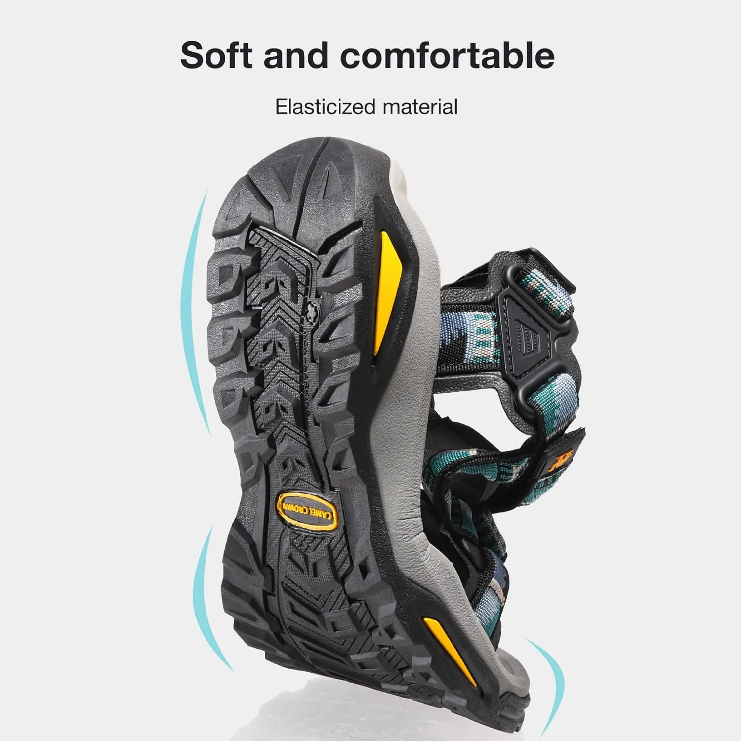 CAMEL CROWN Mens Waterproof Hiking Sandals with Arch Support Open Toe Summer Outdoor Beach Water Comfortable Sport Sandals