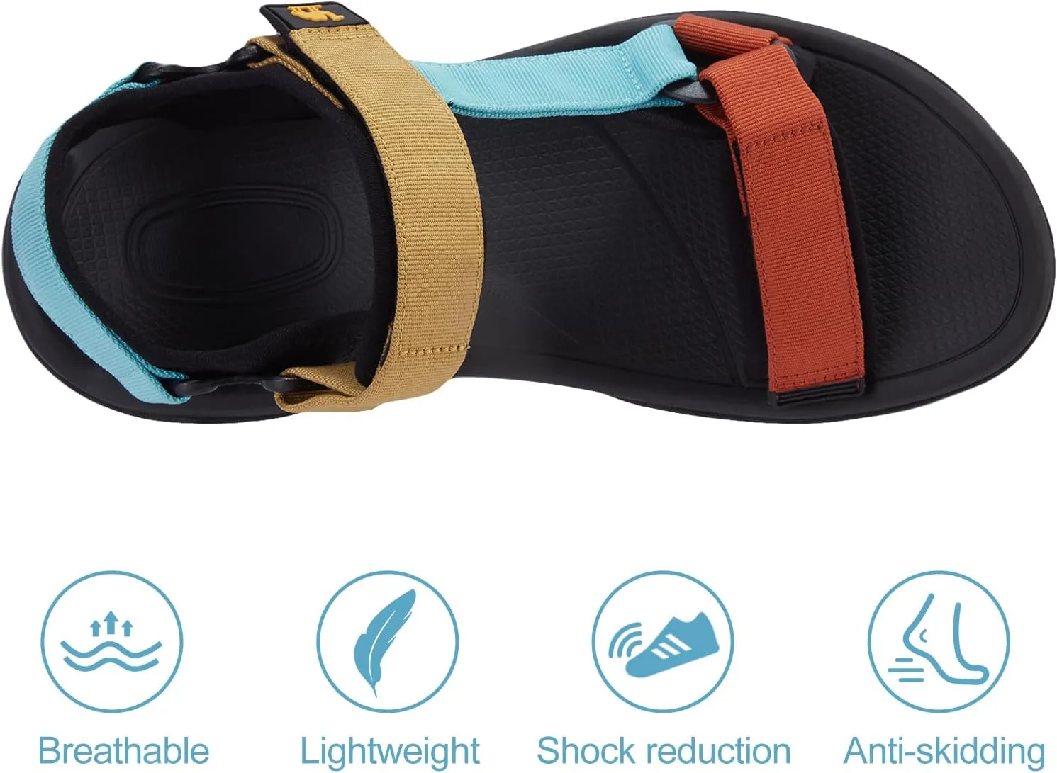 CAMEL CROWN Mens Waterproof Hiking Sandals with Arch Support Open Toe Summer Outdoor Beach Water Comfortable Sport Sandals